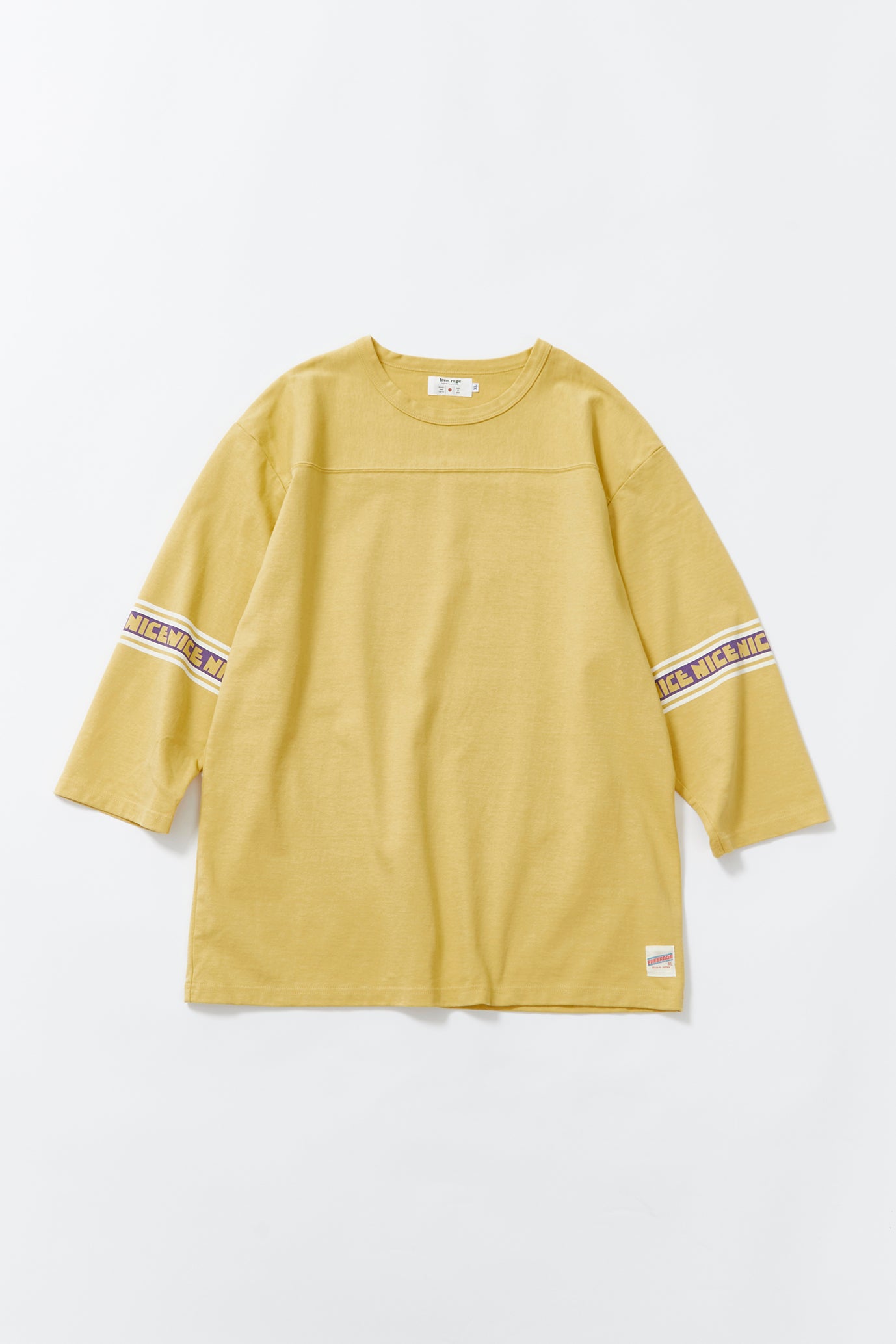 "NICE" フットボール七分袖Tee