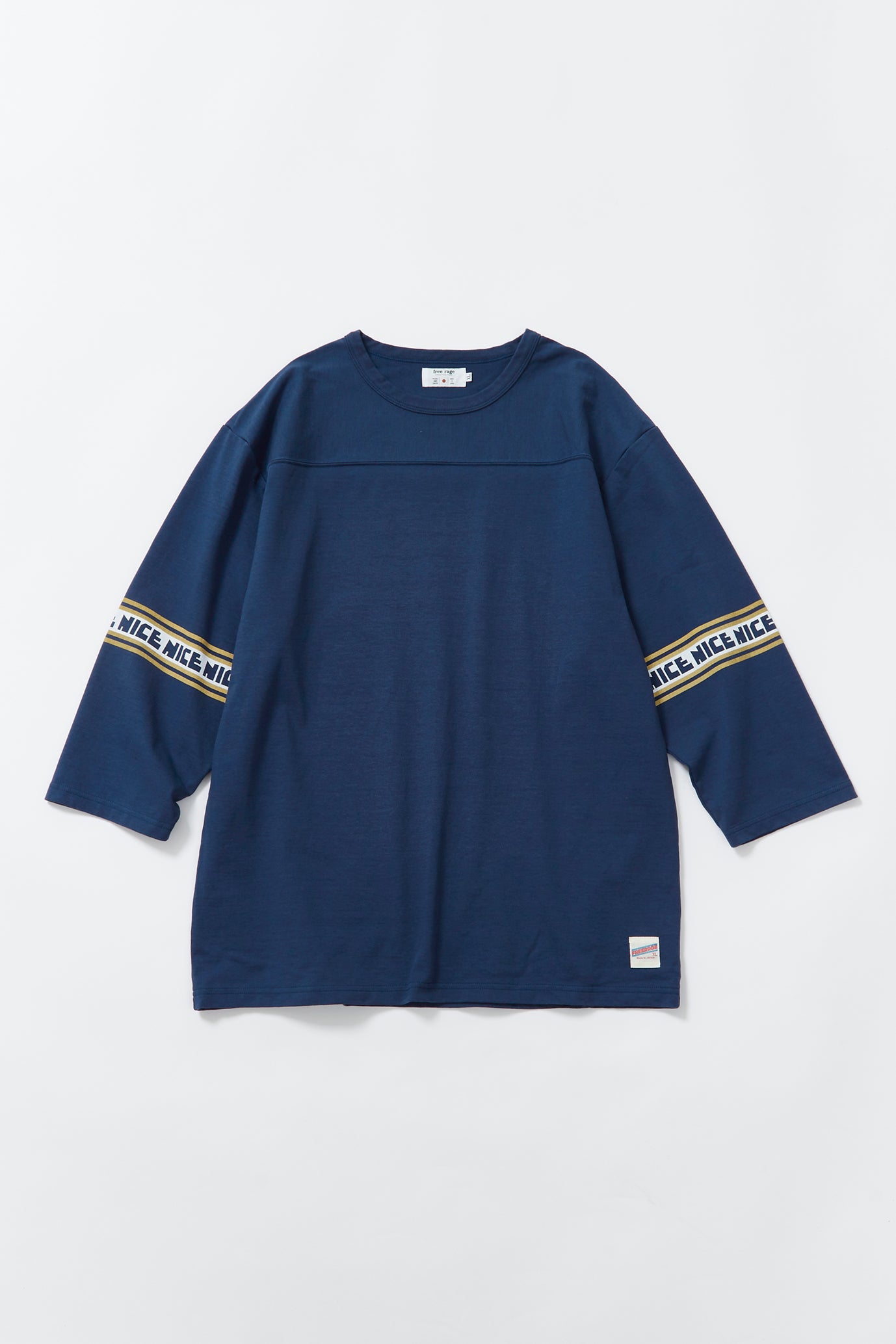 "NICE" フットボール七分袖Tee