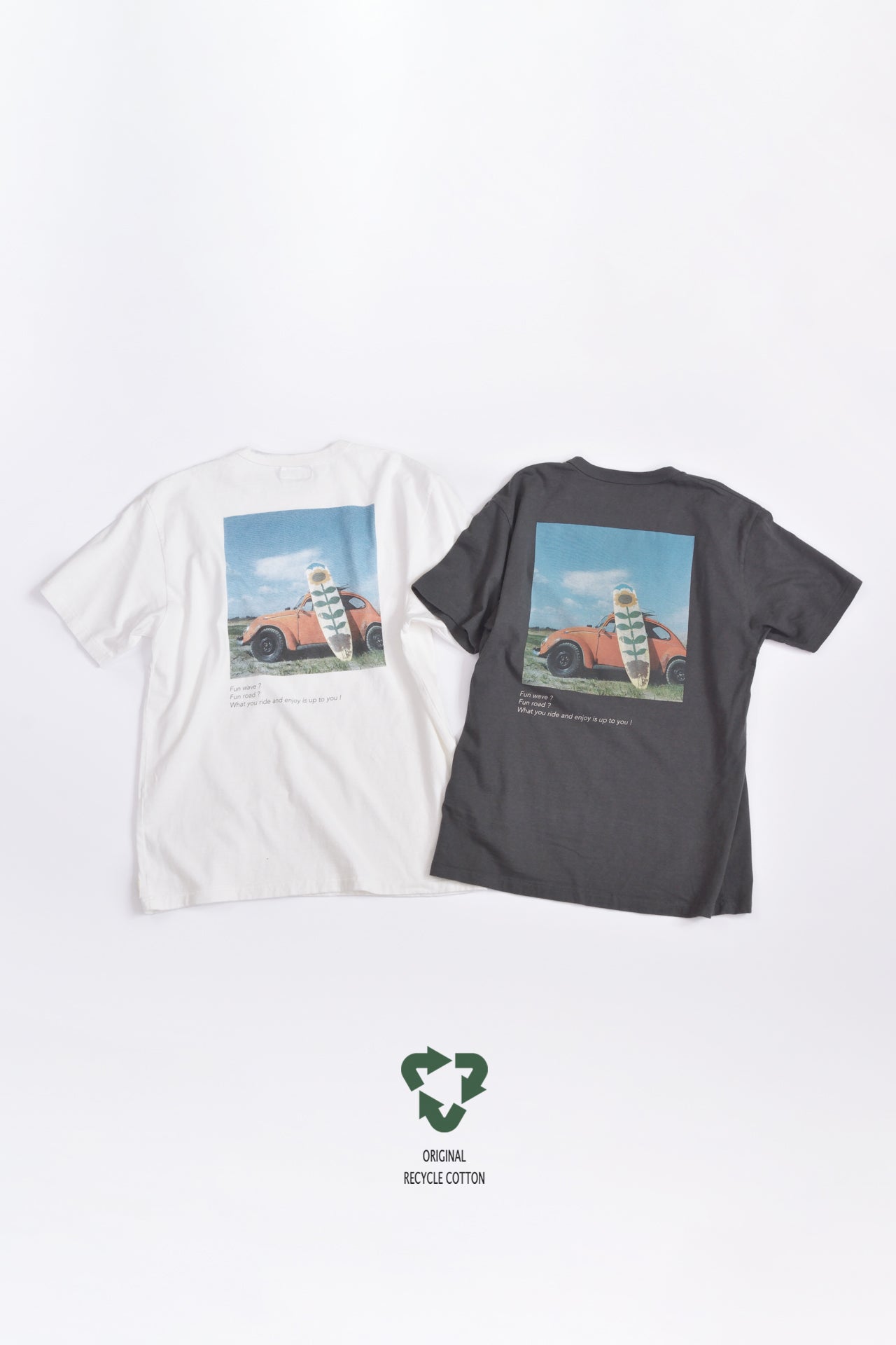 "愛車と向日葵" リサイクルコットンTee