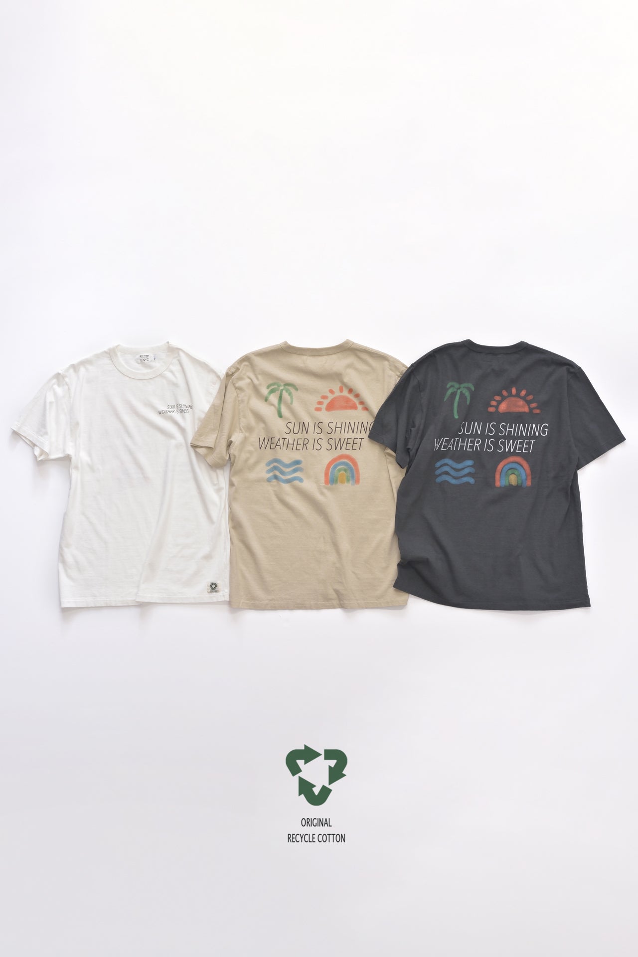 "SUN IS SHINE" リサイクルコットンTee