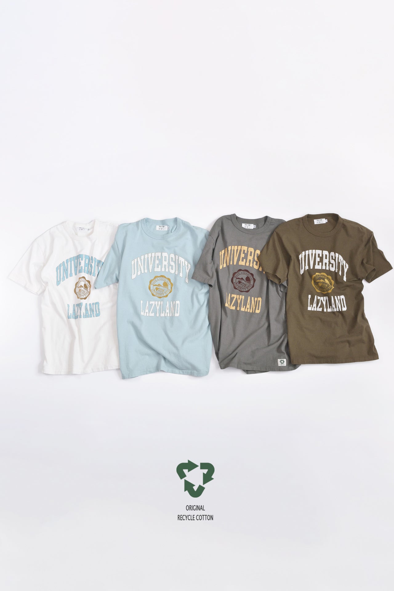 "LAZY LAND" リサイクルコットンTee