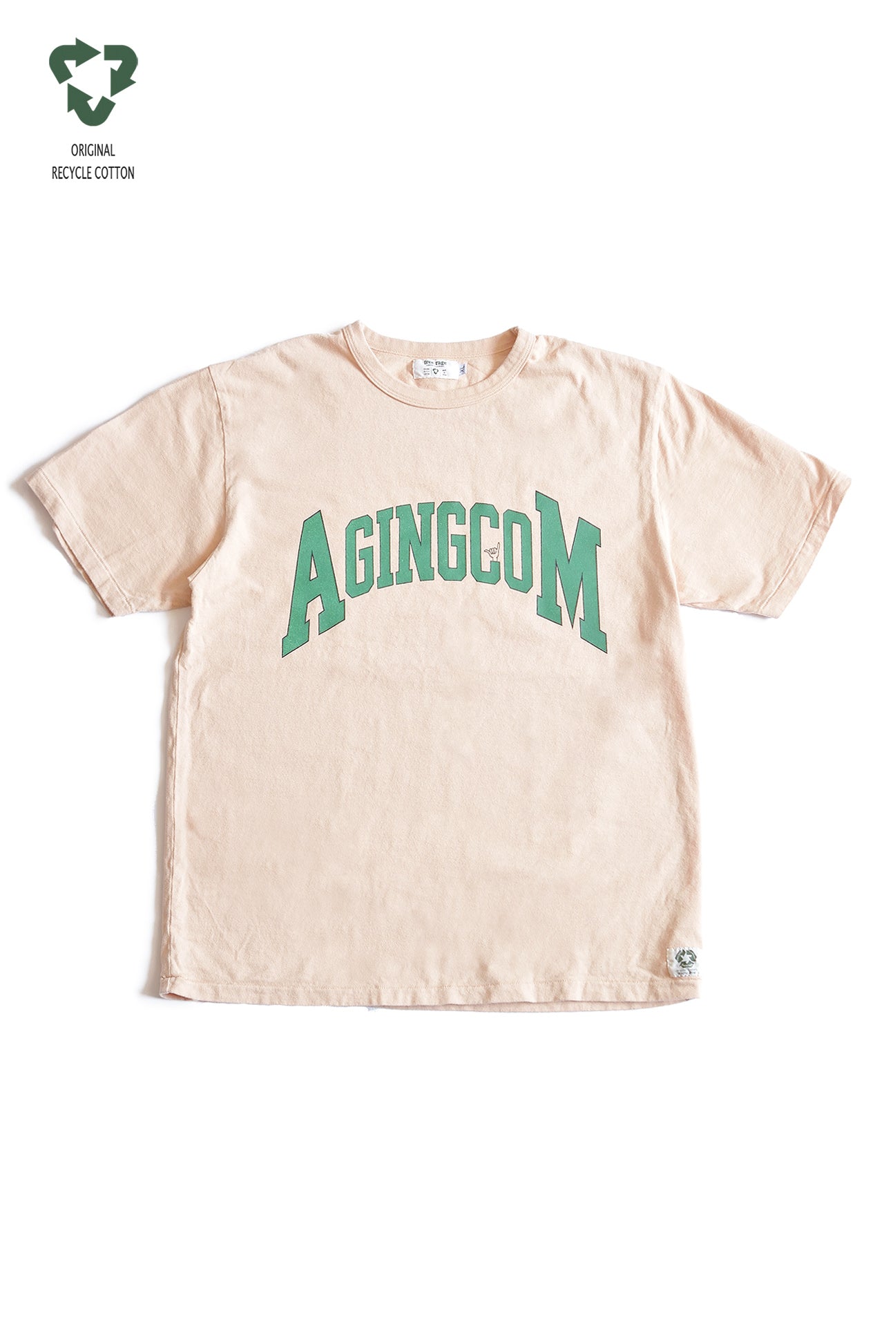 "AGINGCOM" リサイクルコットンTee