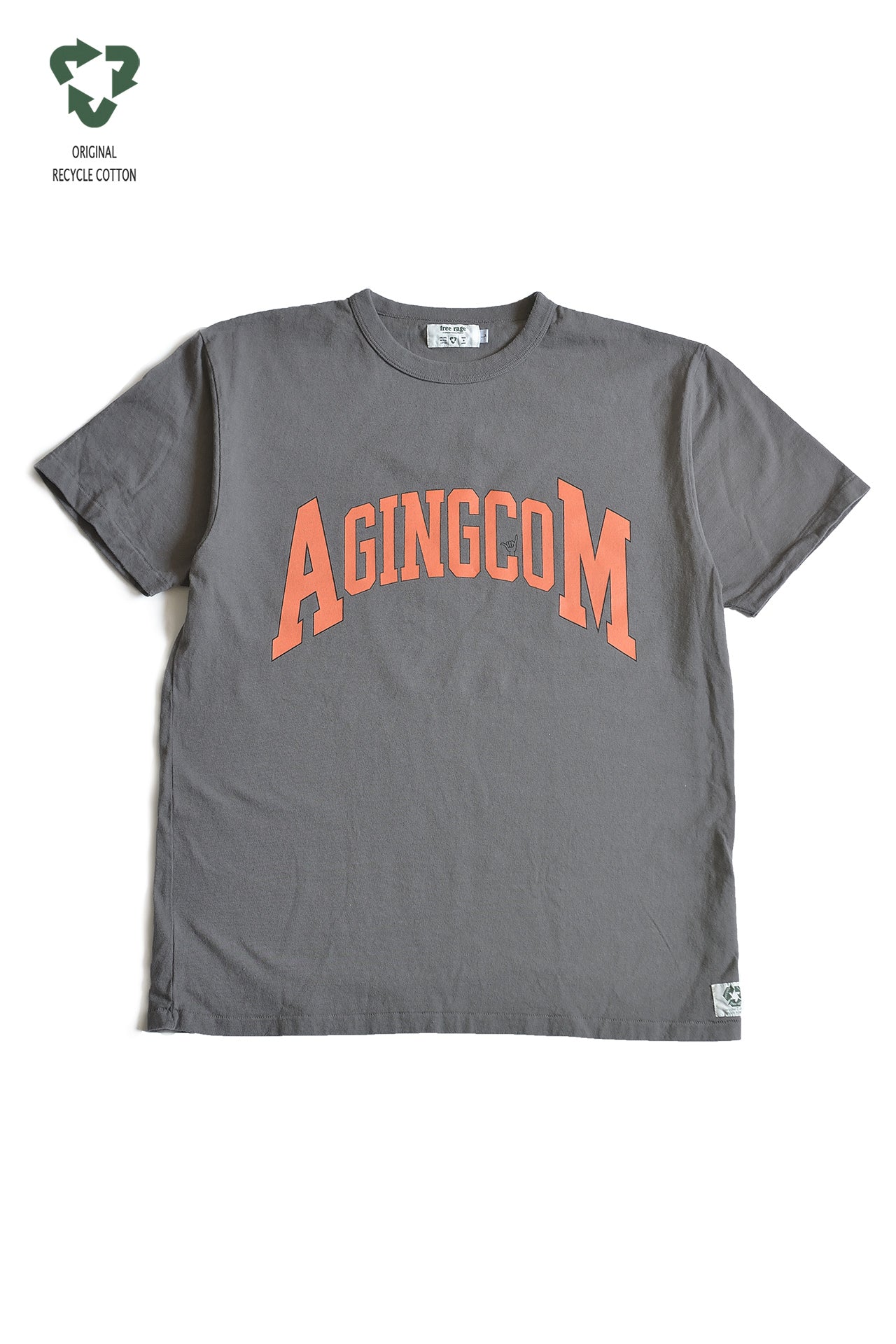 "AGINGCOM" リサイクルコットンTee