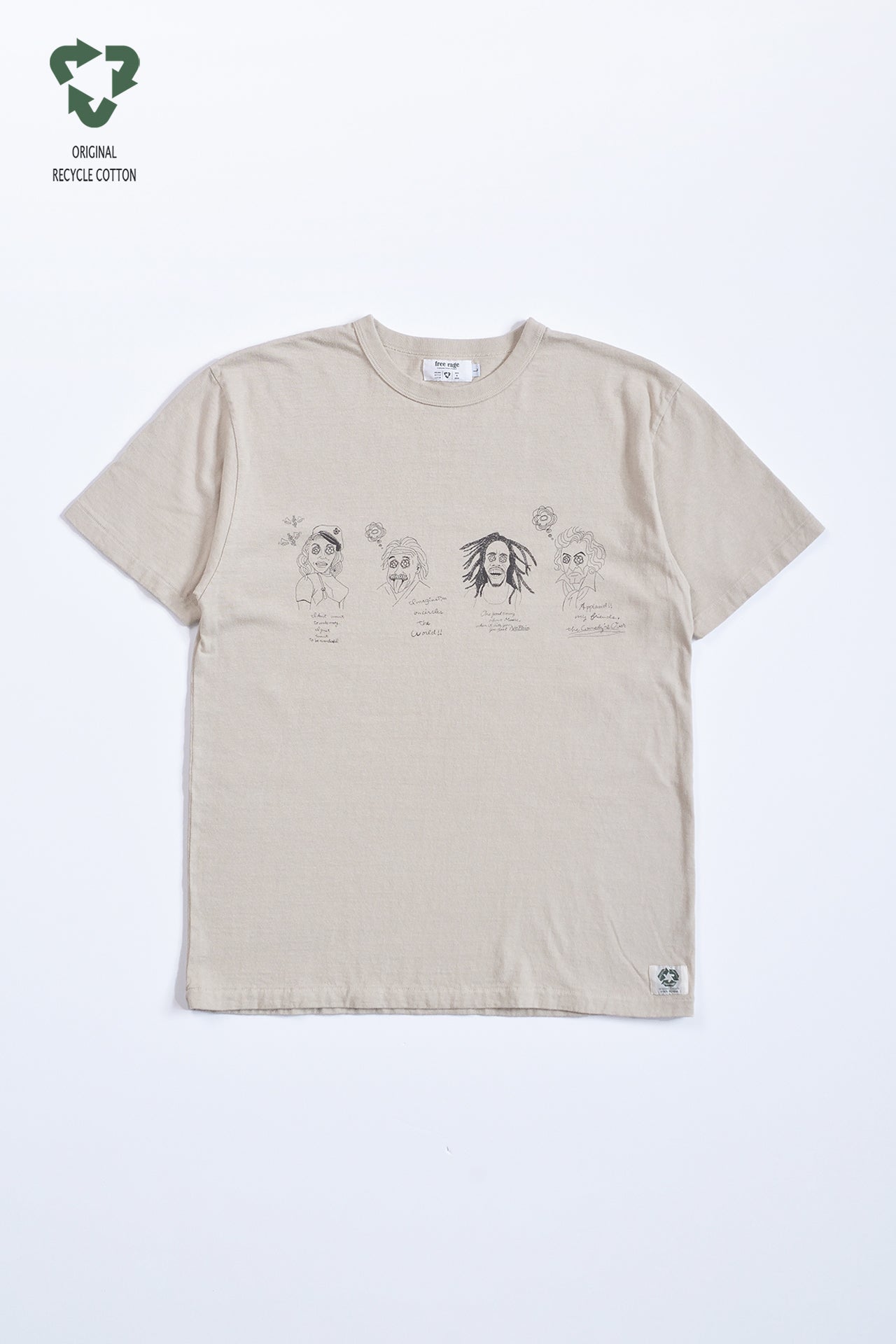 "偉人たち" リサイクルコットンTee