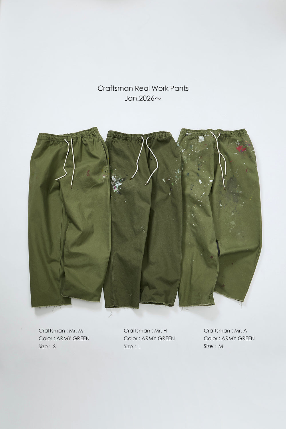"Craftsman" リアルワークパンツ - ARMY GREEN