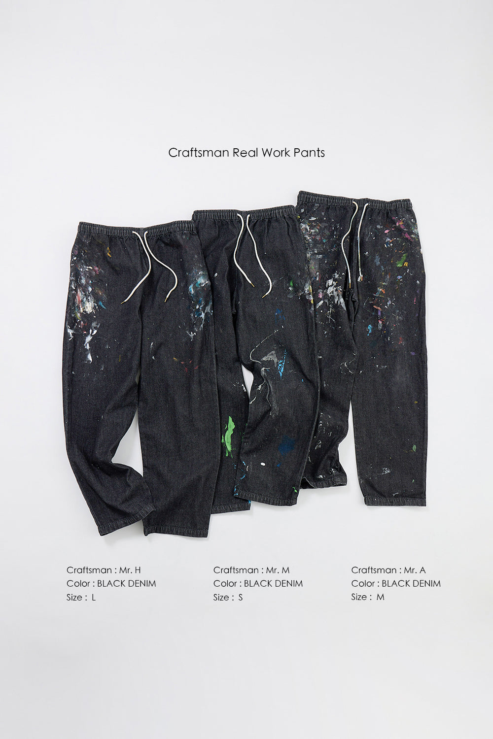 "Craftsman" リアルワークパンツ - BLACK DENIM