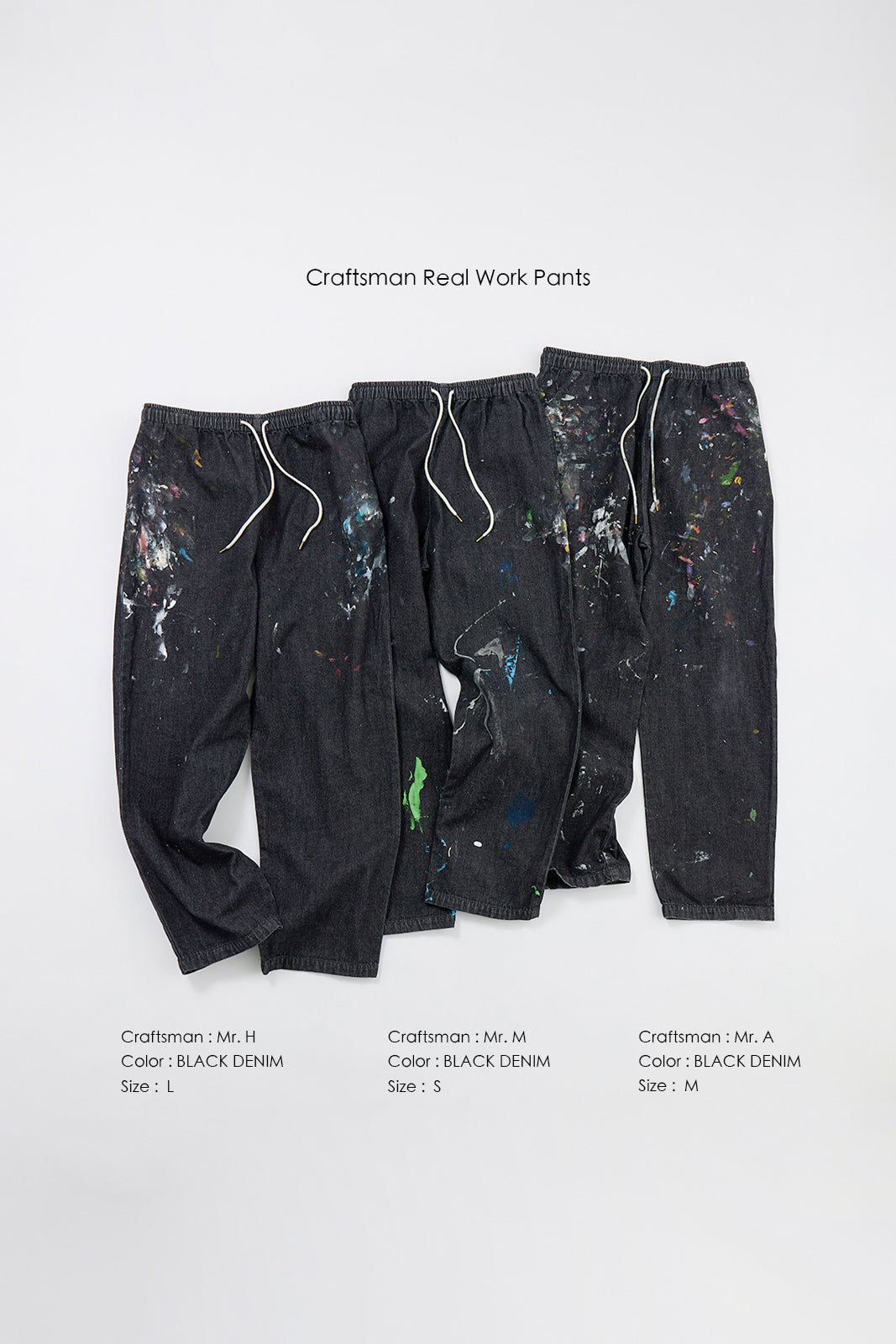 "Craftsman" リアルワークパンツ - BLACK DENIM