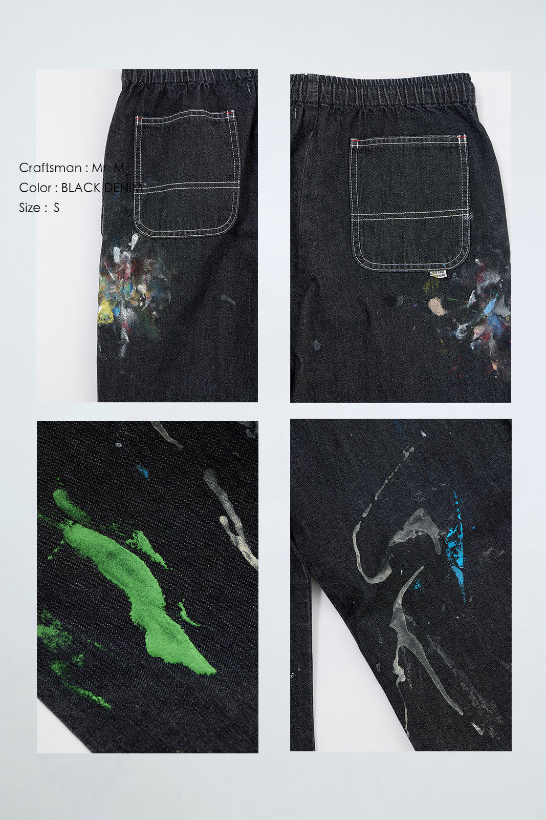 "Craftsman" リアルワークパンツ - BLACK DENIM