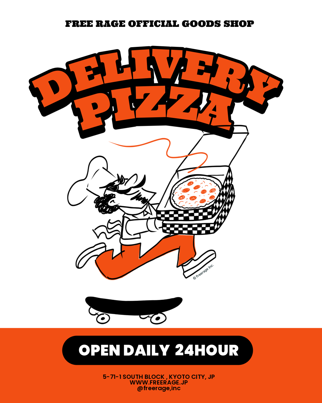 &quot;Delivery Pizza&quot; リサイクルコットンTee