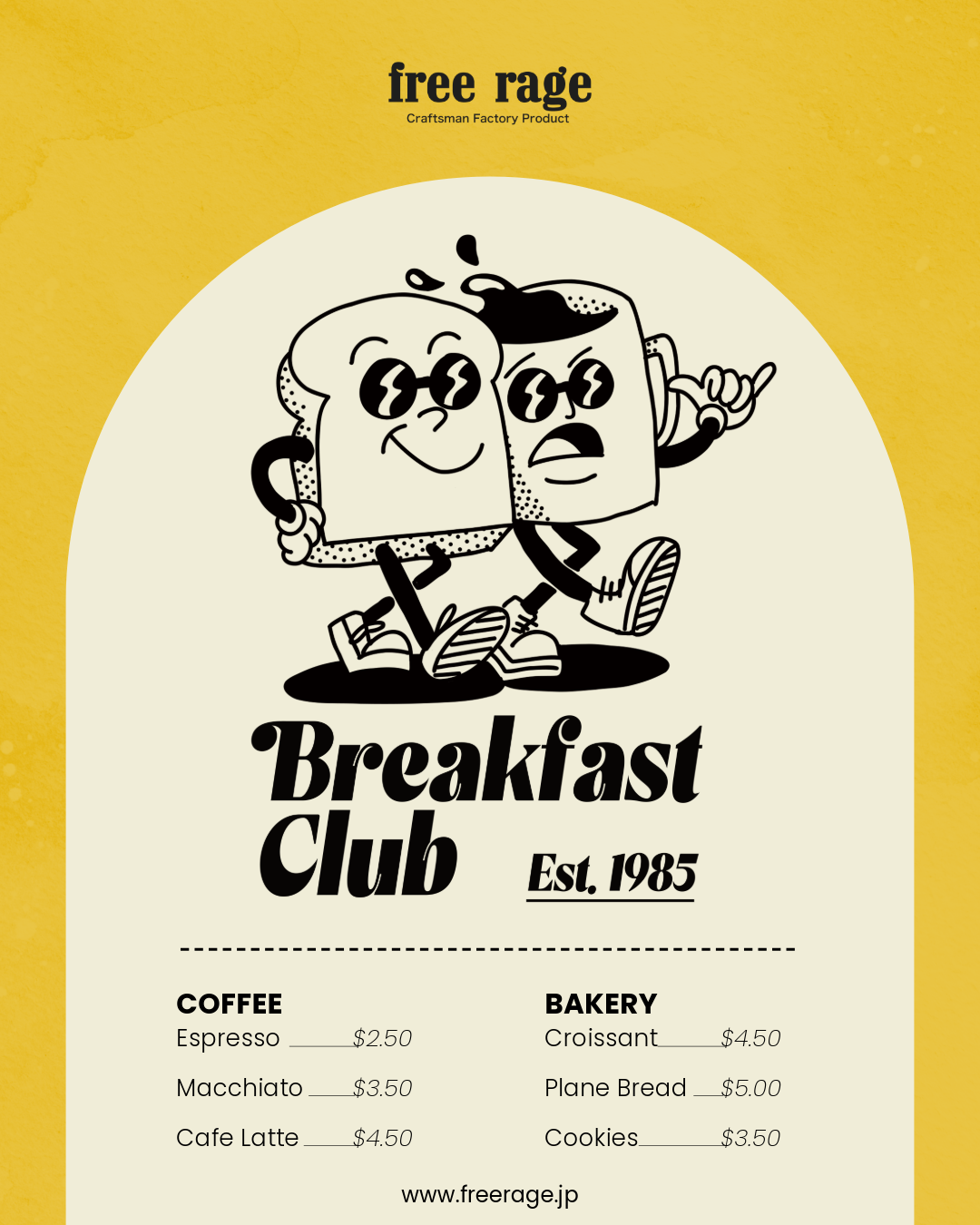 &quot;Breakfast Club&quot; リサイクルコットンTee