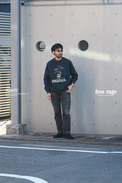 予約商品・【PEANUTS×free rage】CharlieBrown ラグランクルースウェット