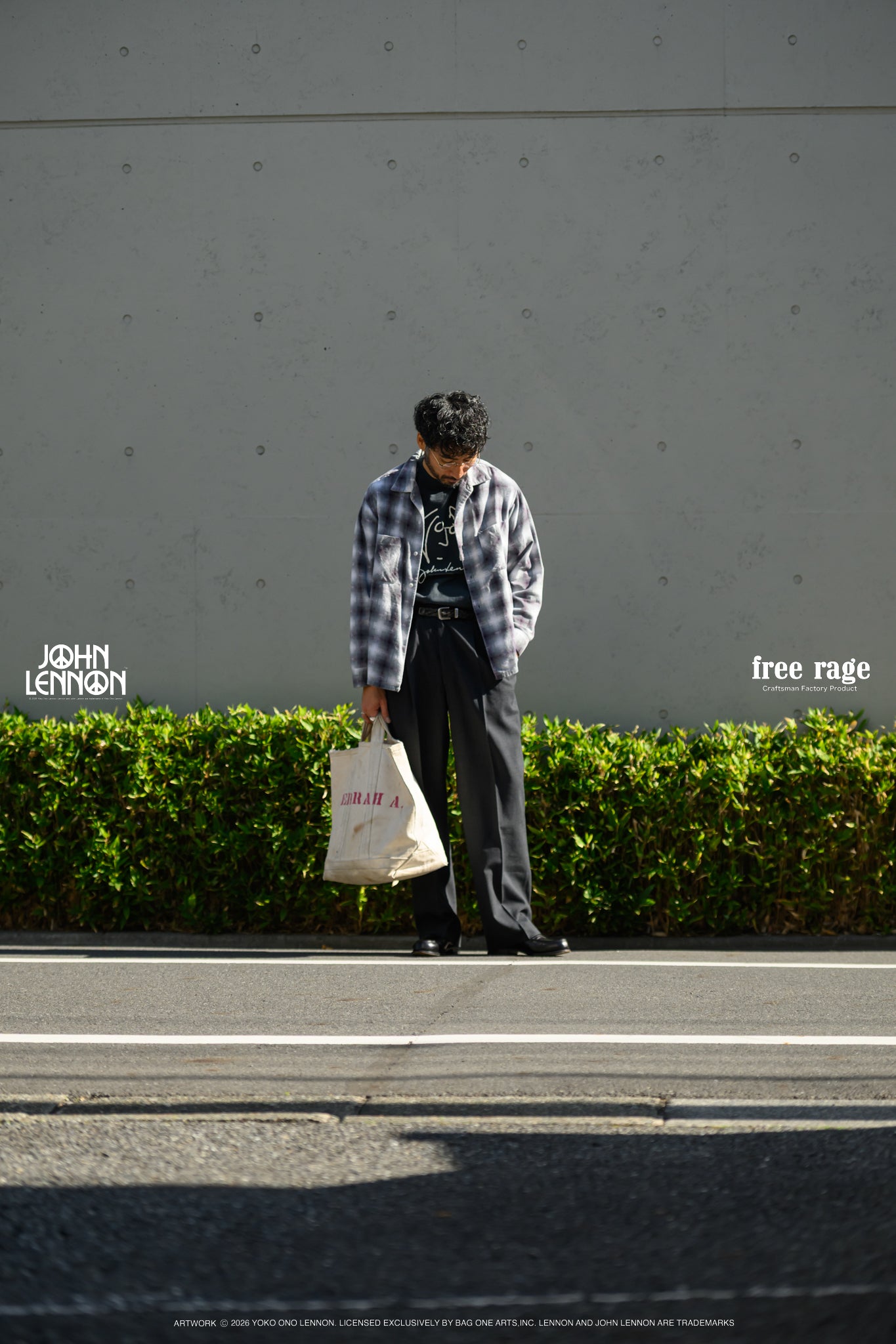 【John Lennon×free rage】ART リサイクルコットン半袖Tシャツ