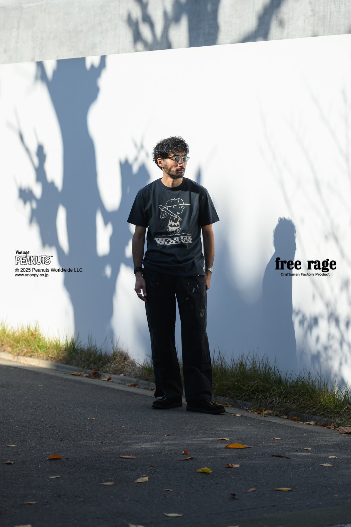 予約商品・【PEANUTS×free rage】CharlieBrown リサイクルコットン半袖Tシャツ