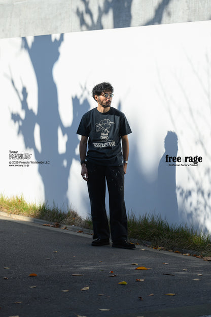 予約商品・【PEANUTS×free rage】CharlieBrown リサイクルコットン半袖Tシャツ