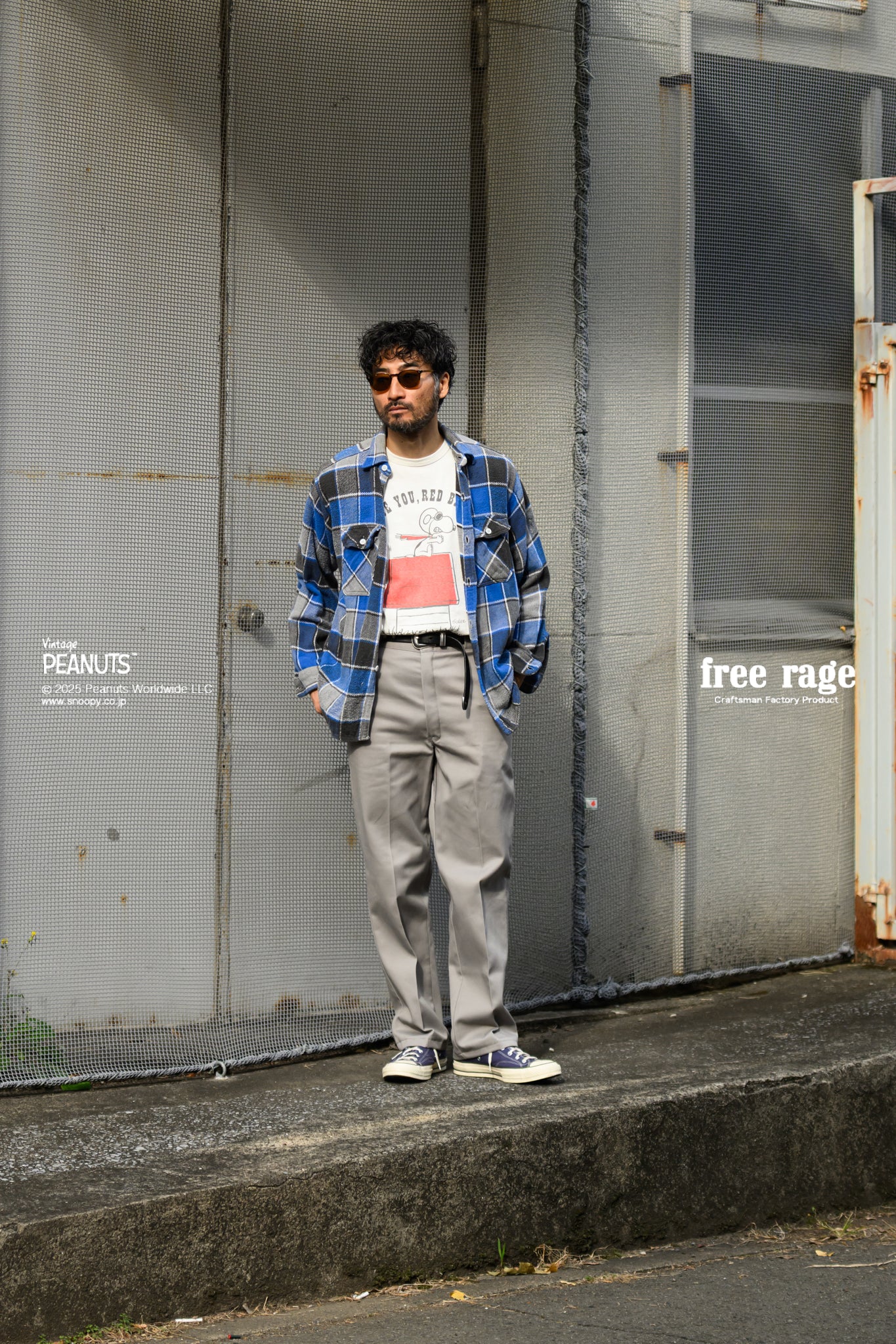 予約商品・【PEANUTS×free rage】FLYING ACE リサイクルコットン半袖Tシャツ