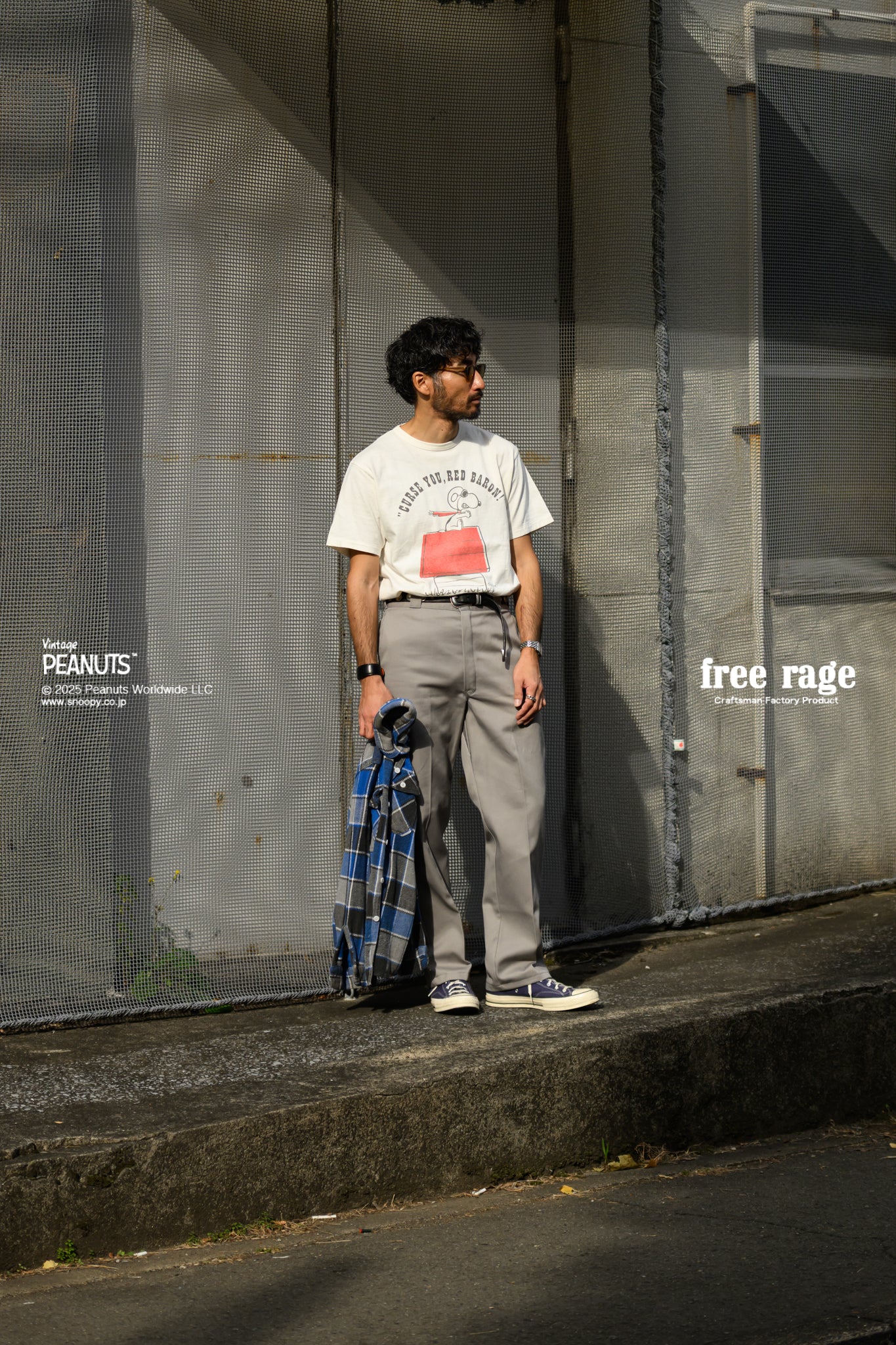 予約商品・【PEANUTS×free rage】FLYING ACE リサイクルコットン半袖Tシャツ