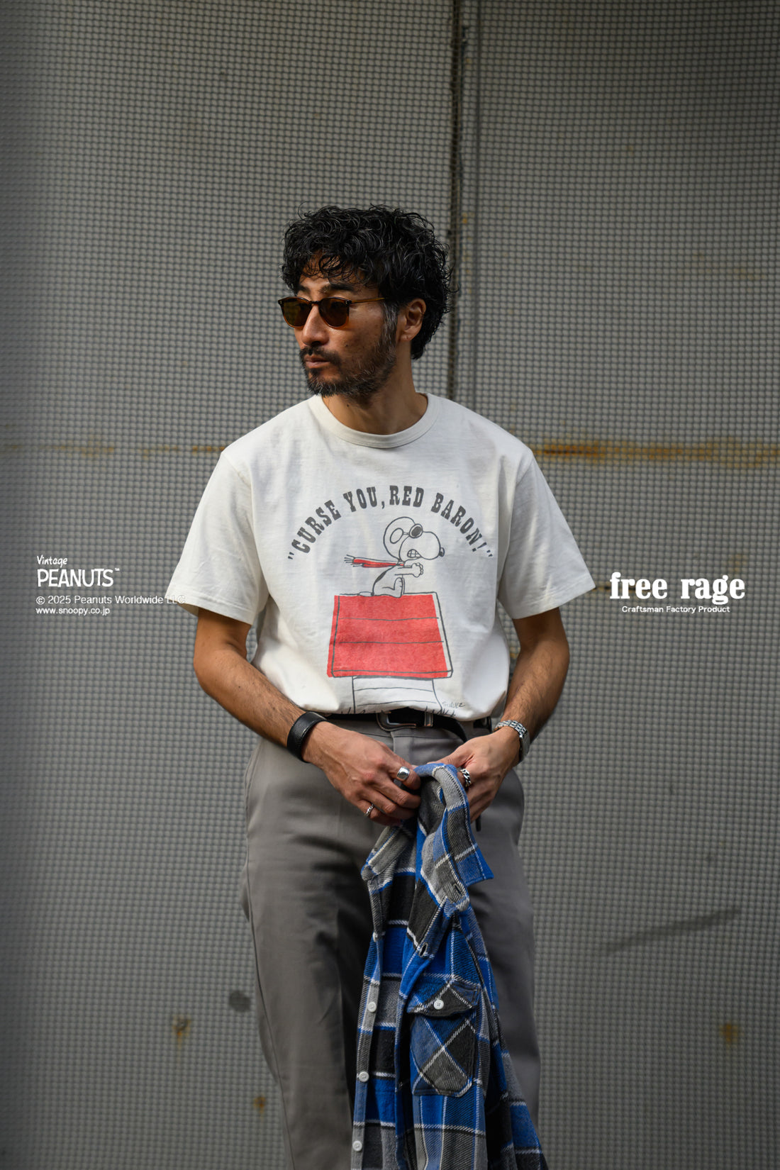 予約商品・【PEANUTS×free rage】FLYING ACE リサイクルコットン半袖Tシャツ