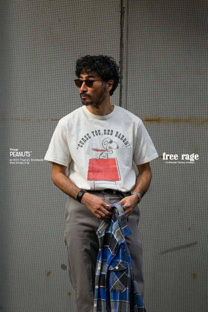 予約商品・【PEANUTS×free rage】FLYING ACE リサイクルコットン半袖Tシャツ