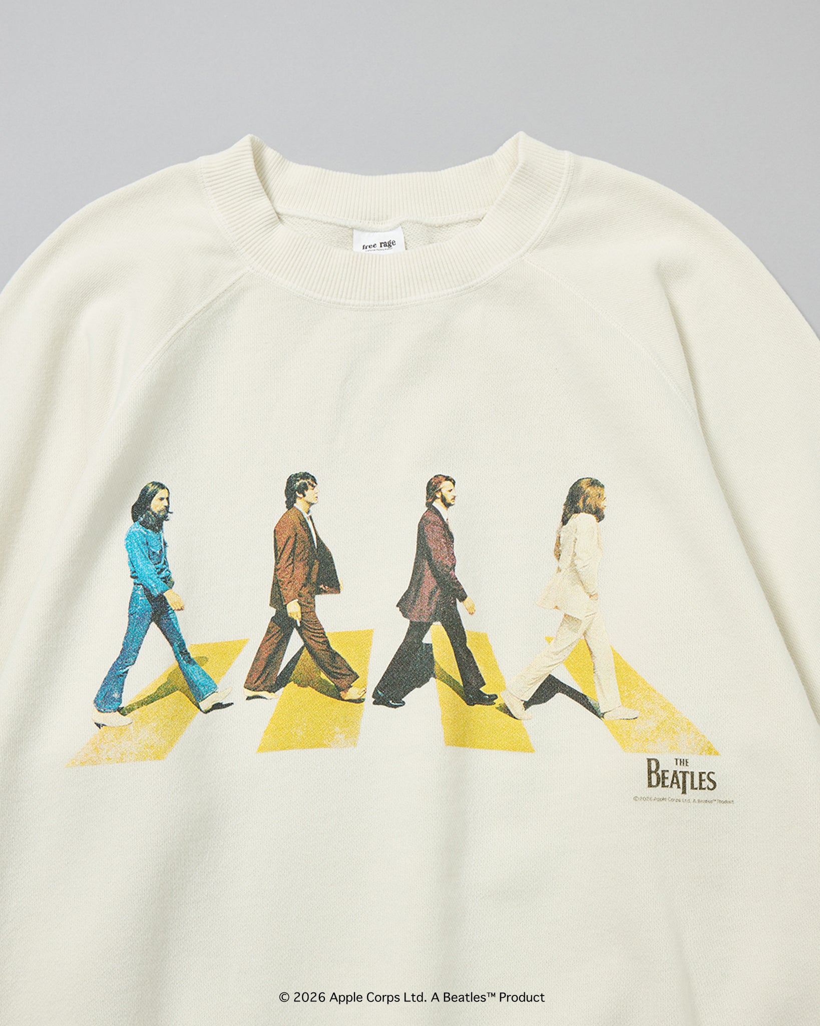 予約商品【THE BEATLES×free rage】Last Recording Raglan Crew Sweat
