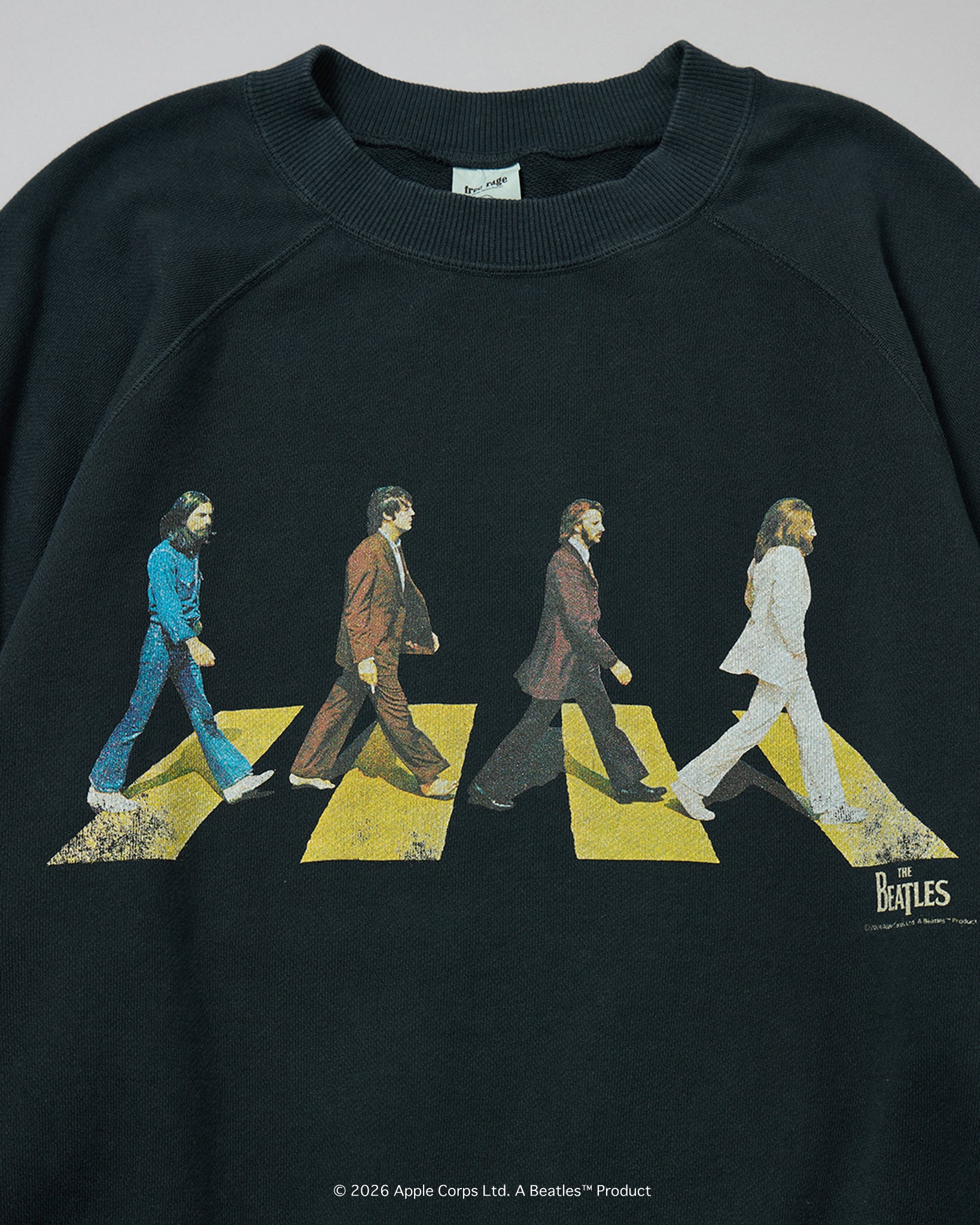 予約商品【THE BEATLES×free rage】Last Recording Raglan Crew Sweat