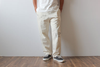 【先行予約商品】"10oz DENIM" ラフ＆タフイージーパンツ -Hand Paint-／ALL WE NEED IS PEACE