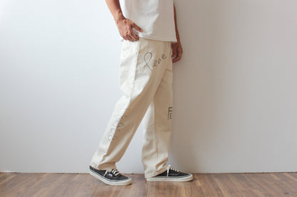 【先行予約商品】"10oz DENIM" ラフ＆タフイージーパンツ -Hand Paint-／ALL WE NEED IS PEACE