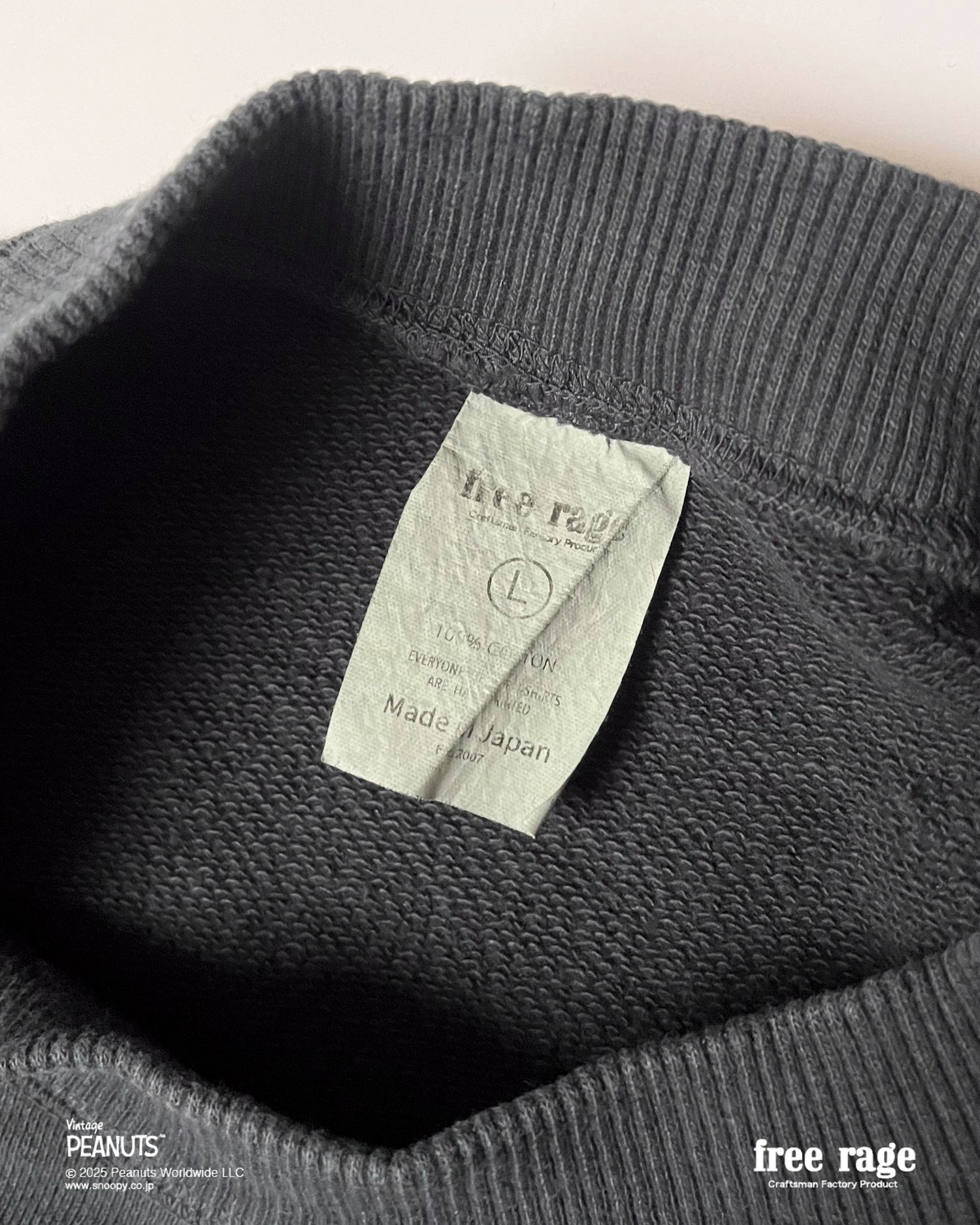 予約商品・【PEANUTS×free rage】FLYING ACE ラグランクルースウェット