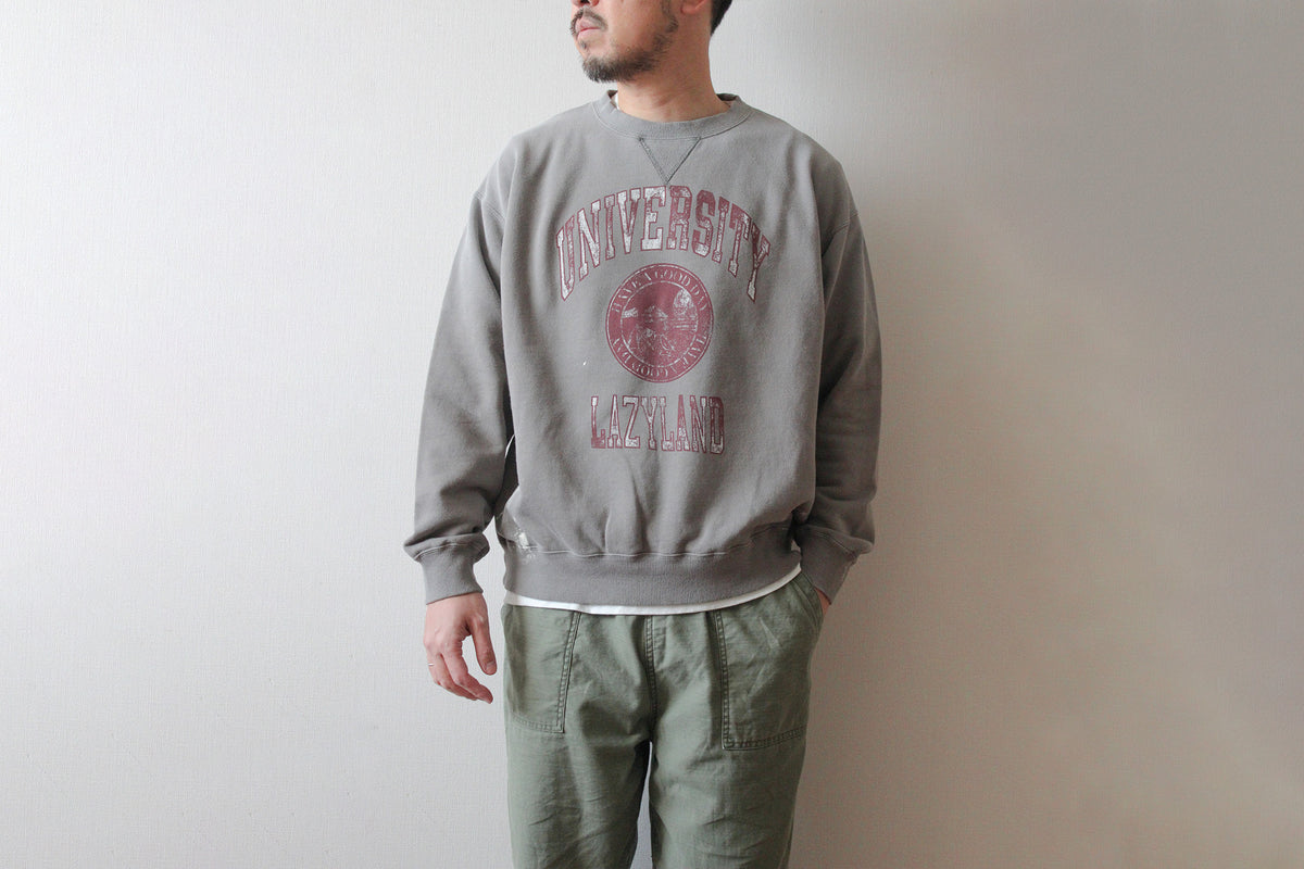 予約商品・"LAZYLAND" ハンドクラフト裏毛クルースウェット