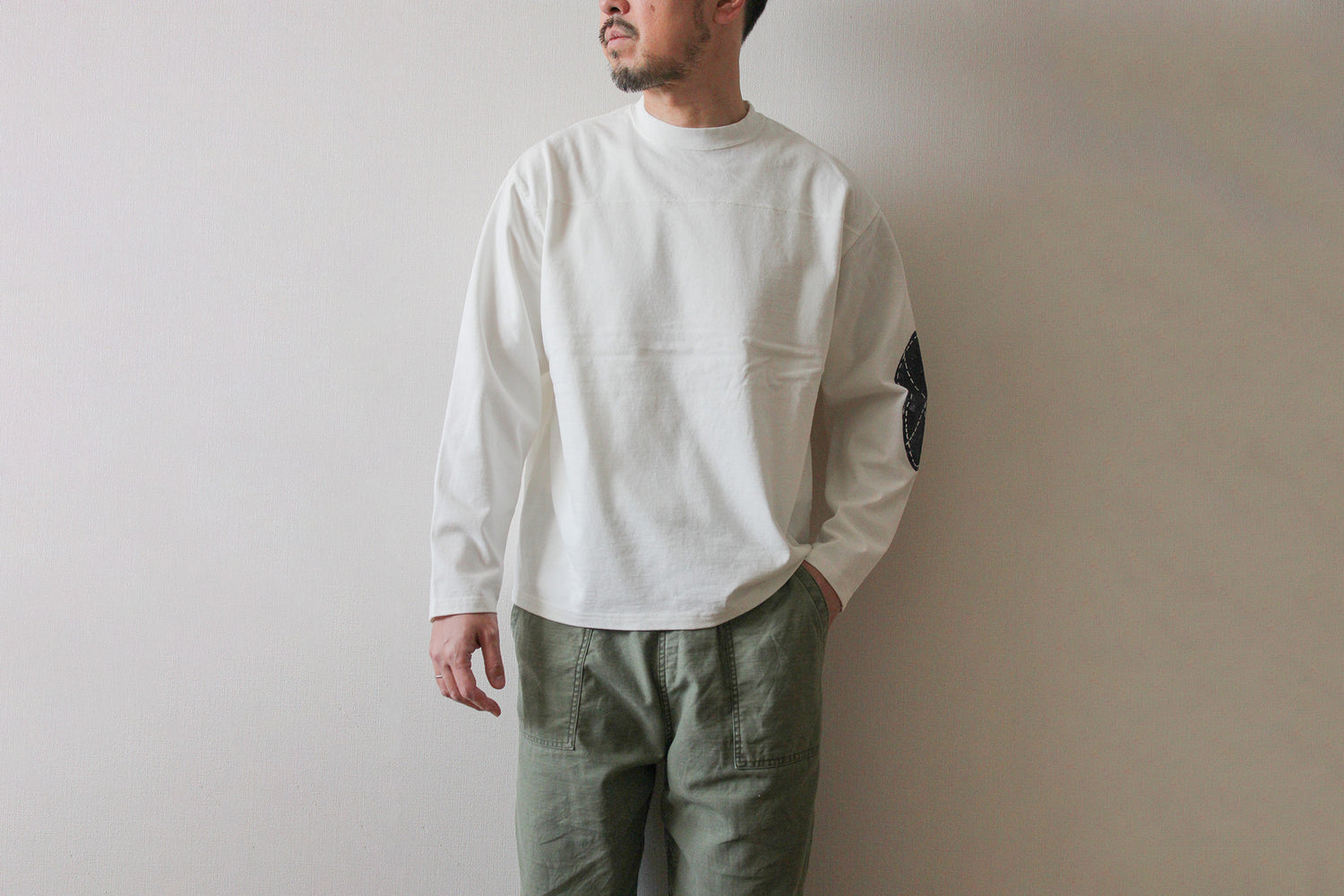 【受注予約】ハンドクラフト ラフ&amp;タフ フットボール長袖Tシャツ／Patch Hand Paint