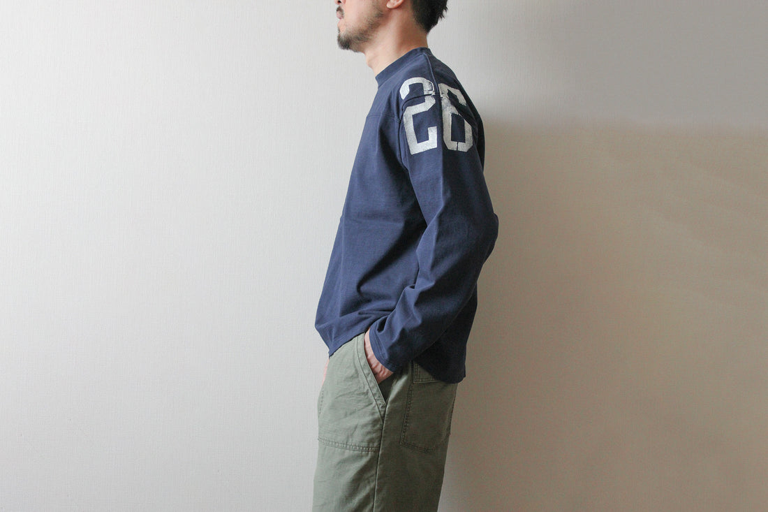 【受注予約】ハンドクラフト ラフ&amp;タフ フットボール長袖Tシャツ／Number Roller Paint