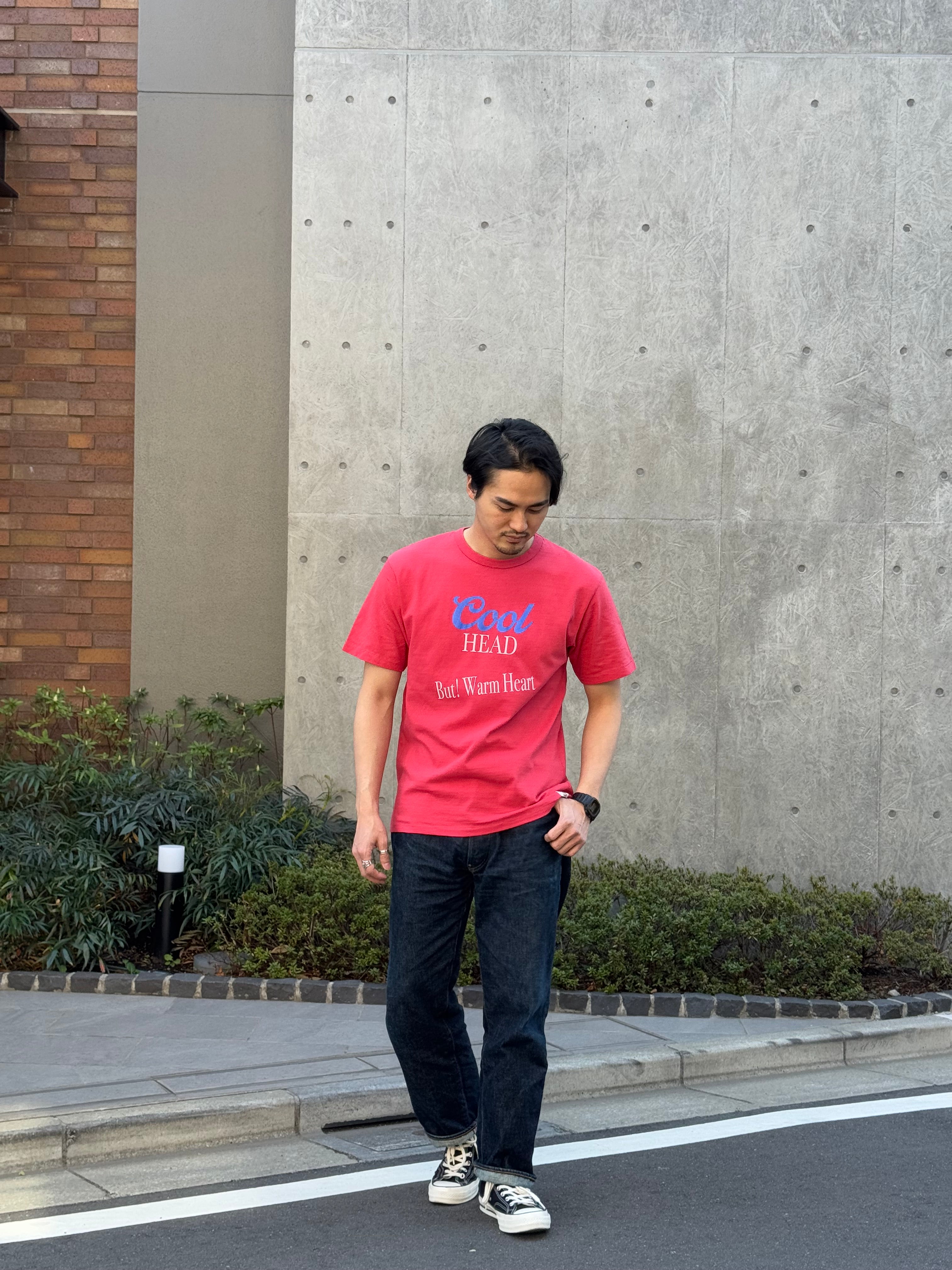 "Cool Head But Warm Heart" リサイクルコットンTee