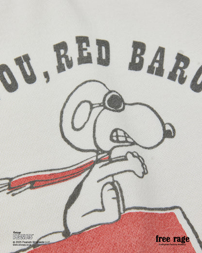 予約商品・【PEANUTS×free rage】FLYING ACE ラグランクルースウェット