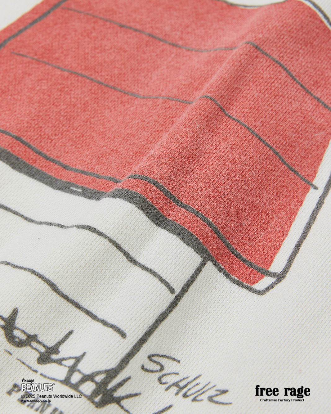 予約商品・【PEANUTS×free rage】FLYING ACE ラグランクルースウェット