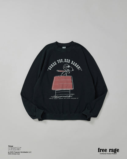 予約商品・【PEANUTS×free rage】FLYING ACE ラグランクルースウェット