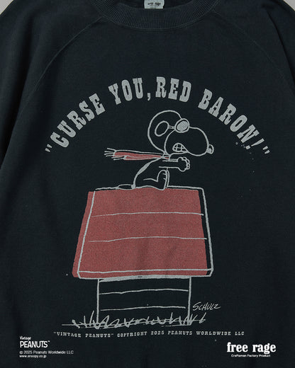 予約商品・【PEANUTS×free rage】FLYING ACE ラグランクルースウェット