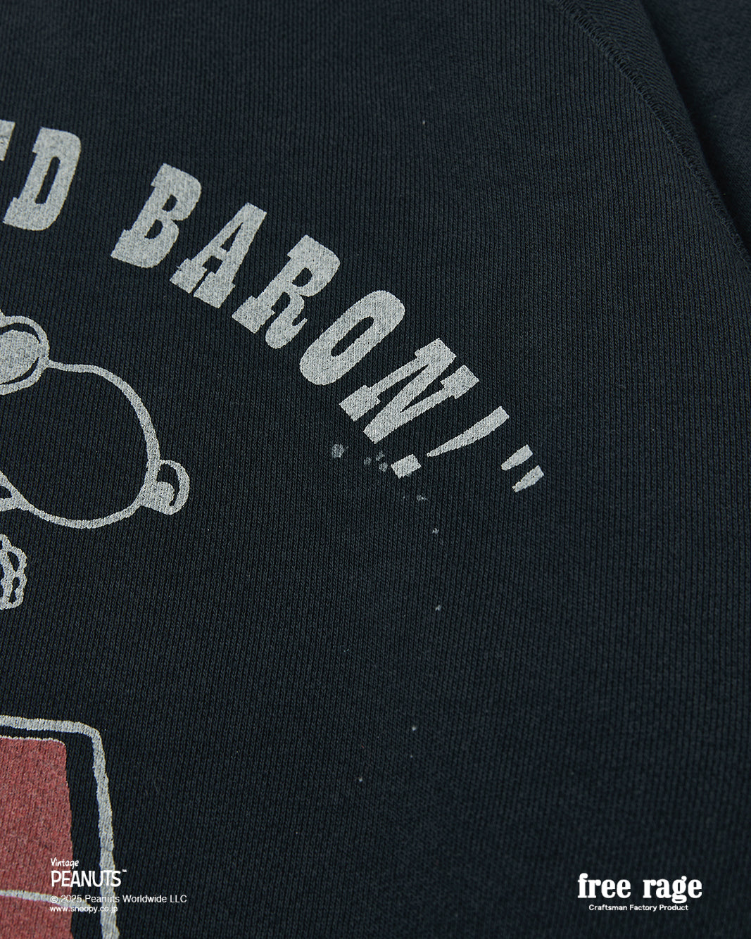 予約商品・【PEANUTS×free rage】FLYING ACE ラグランクルースウェット