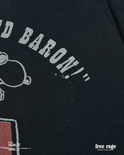 予約商品・【PEANUTS×free rage】FLYING ACE ラグランクルースウェット