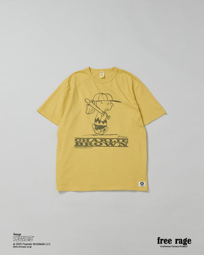 予約商品・【PEANUTS×free rage】CharlieBrown リサイクルコットン半袖Tシャツ