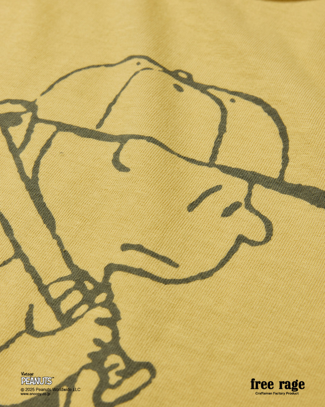 予約商品・【PEANUTS×free rage】CharlieBrown リサイクルコットン半袖Tシャツ