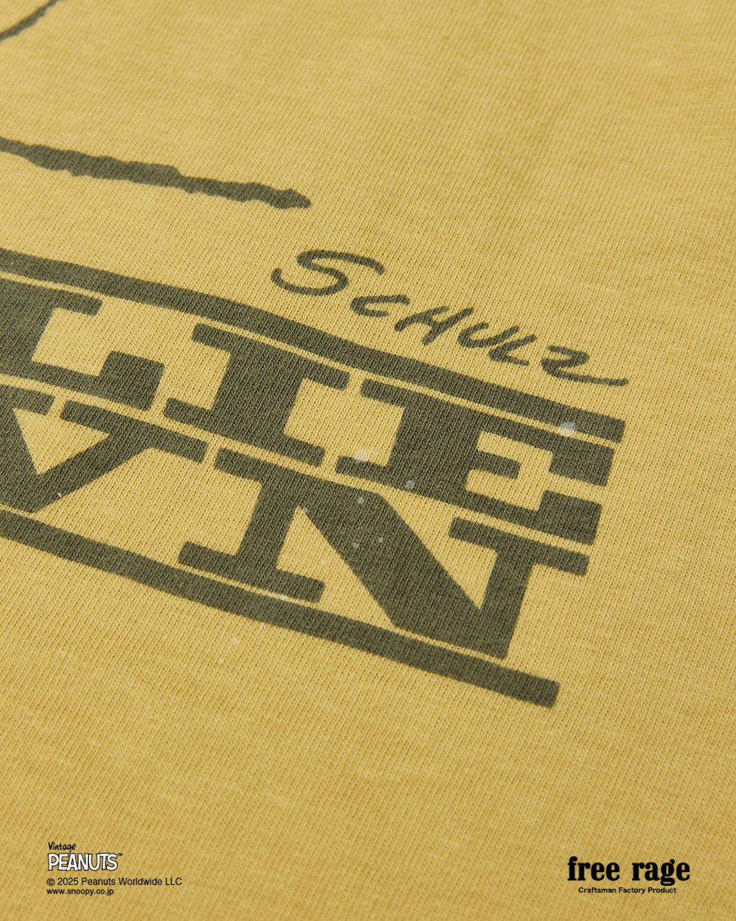 予約商品・【PEANUTS×free rage】CharlieBrown リサイクルコットン半袖Tシャツ