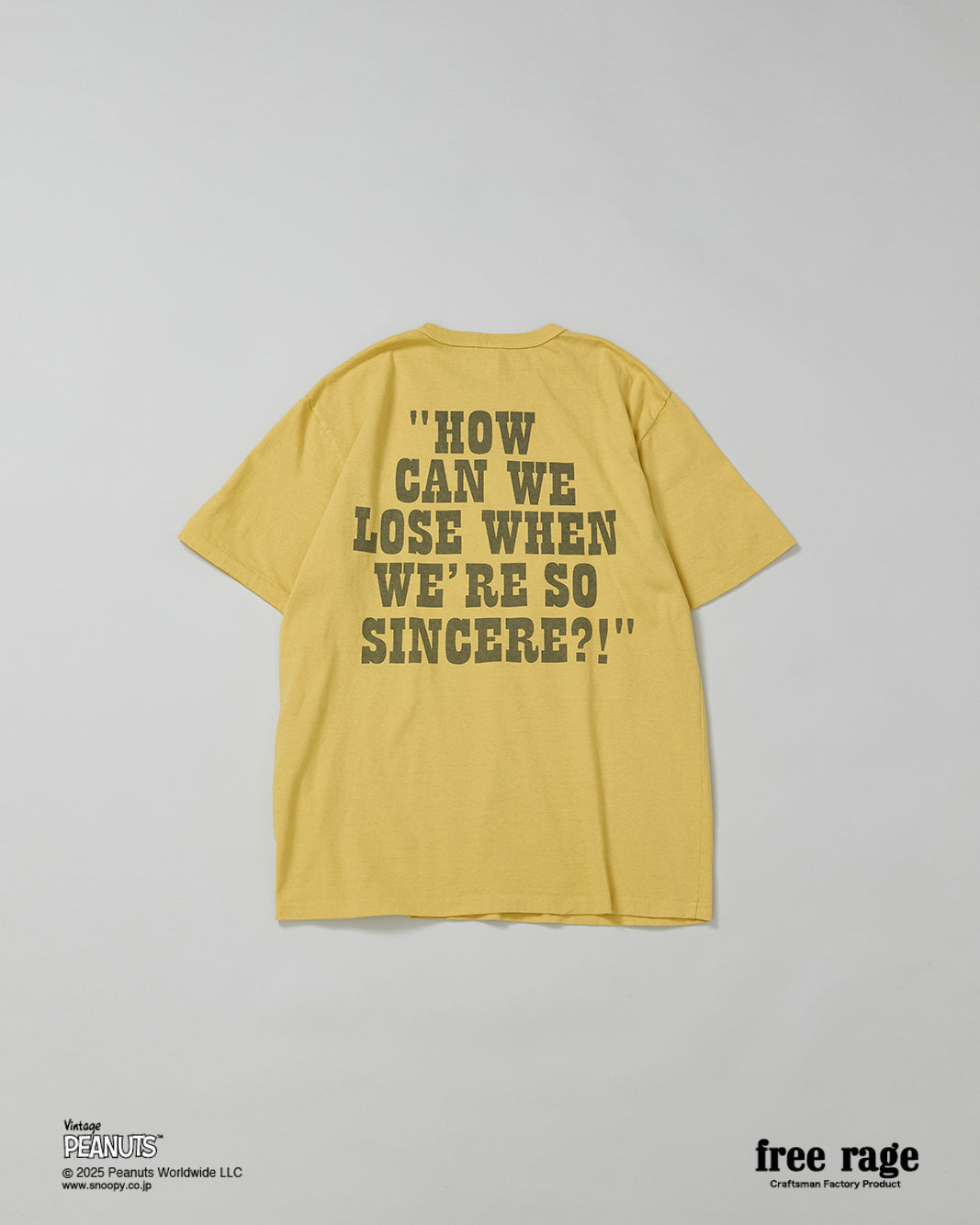 予約商品・【PEANUTS×free rage】CharlieBrown リサイクルコットン半袖Tシャツ