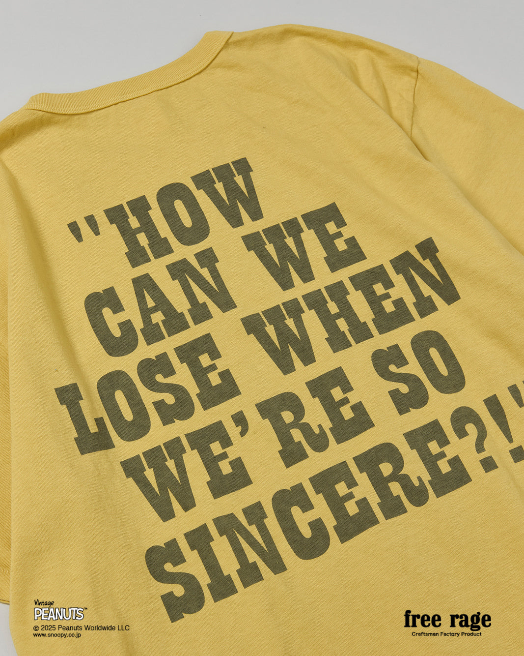 予約商品・【PEANUTS×free rage】CharlieBrown リサイクルコットン半袖Tシャツ