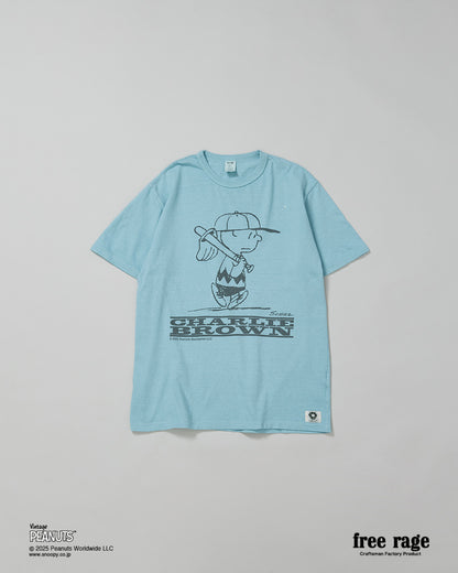予約商品・【PEANUTS×free rage】CharlieBrown リサイクルコットン半袖Tシャツ