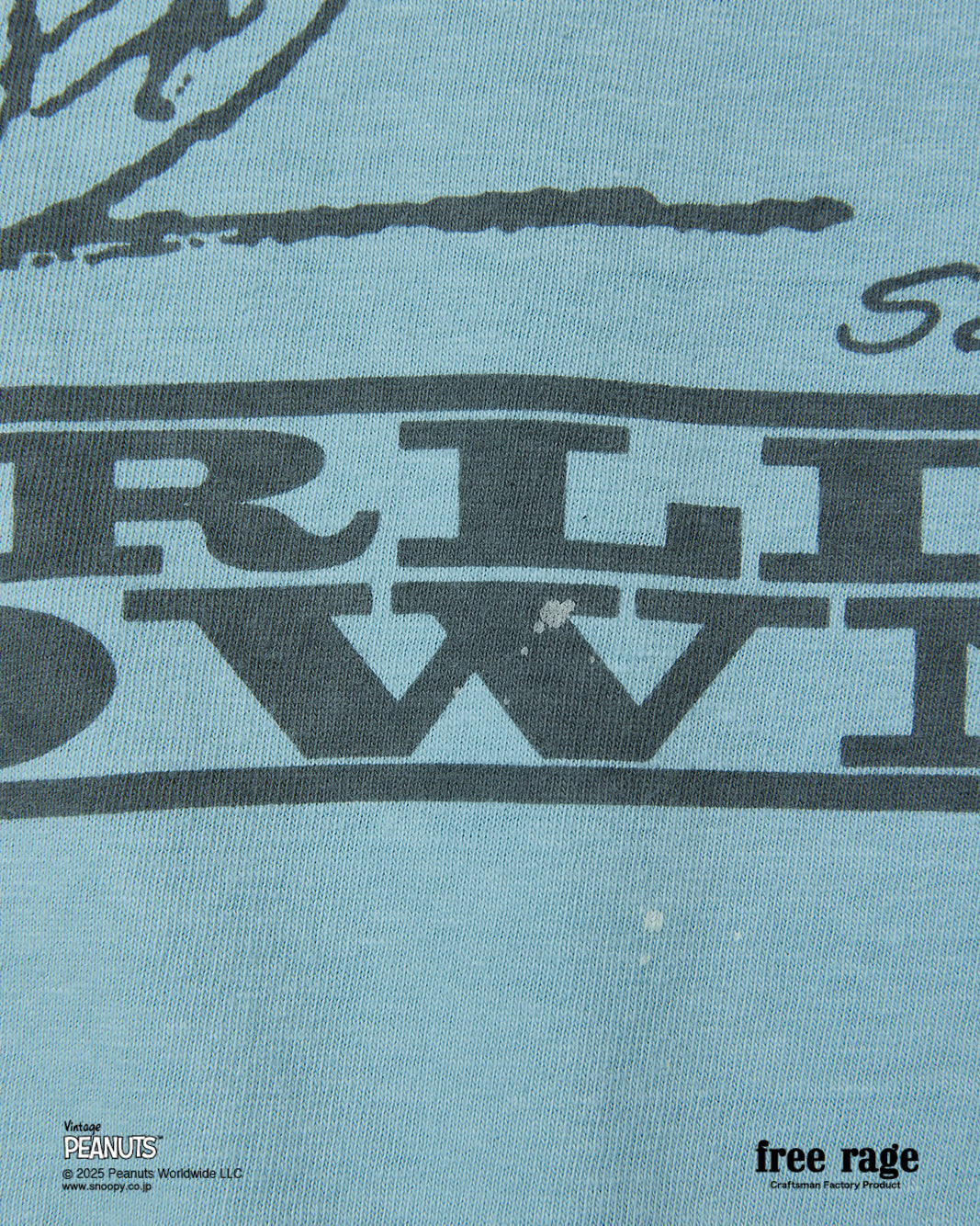 予約商品・【PEANUTS×free rage】CharlieBrown リサイクルコットン半袖Tシャツ