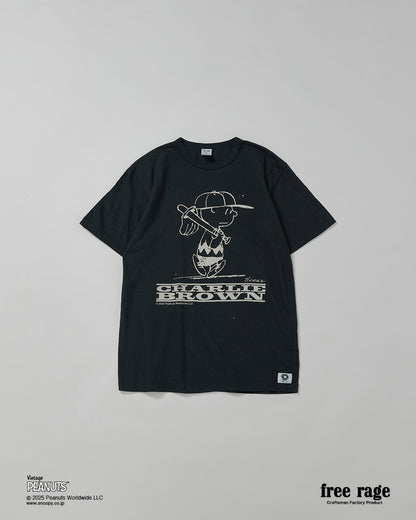 予約商品・【PEANUTS×free rage】CharlieBrown リサイクルコットン半袖Tシャツ