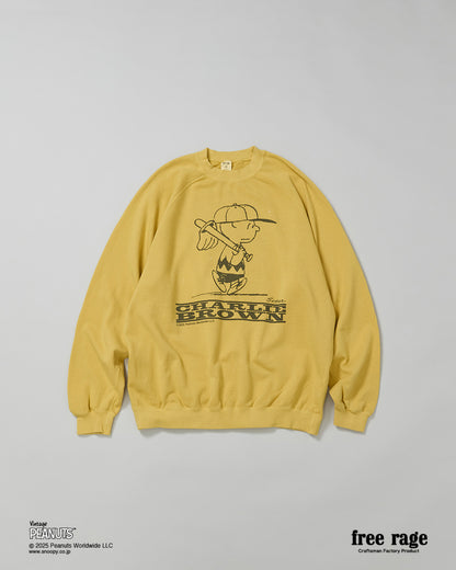 予約商品・【PEANUTS×free rage】CharlieBrown ラグランクルースウェット