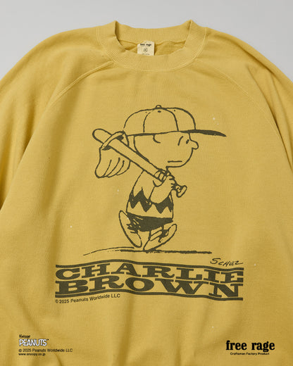 予約商品・【PEANUTS×free rage】CharlieBrown ラグランクルースウェット