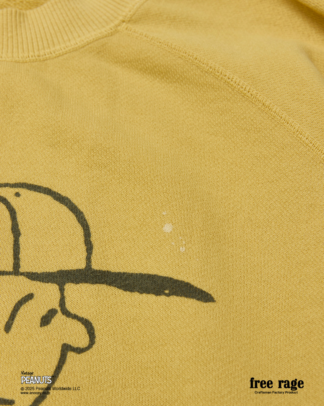 予約商品・【PEANUTS×free rage】CharlieBrown ラグランクルースウェット