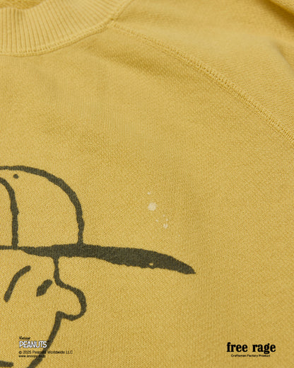 予約商品・【PEANUTS×free rage】CharlieBrown ラグランクルースウェット