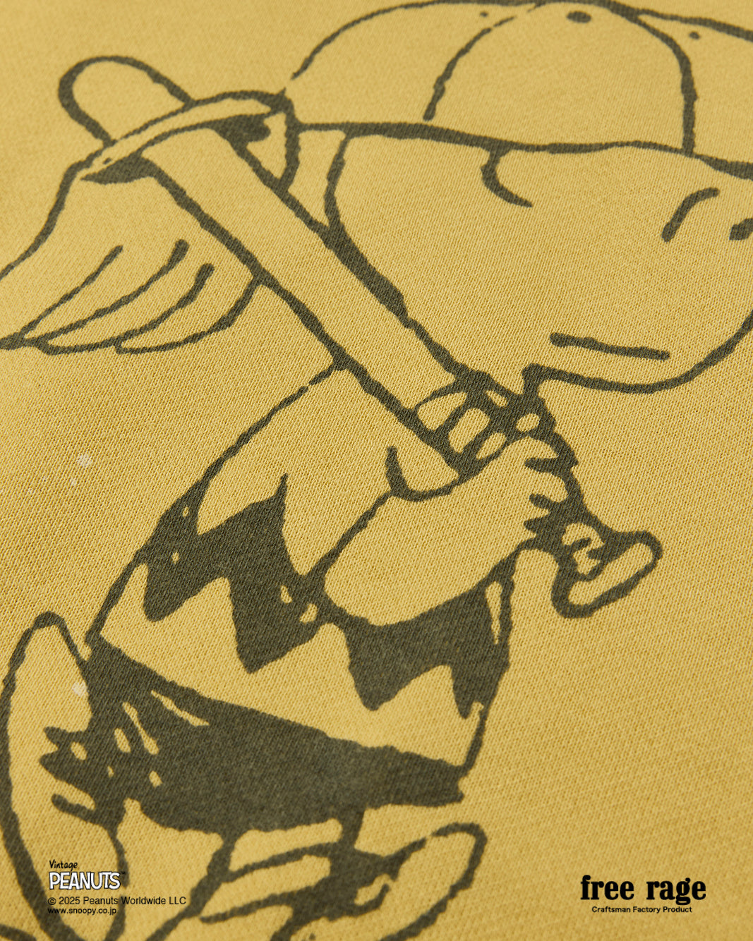 予約商品・【PEANUTS×free rage】CharlieBrown ラグランクルースウェット